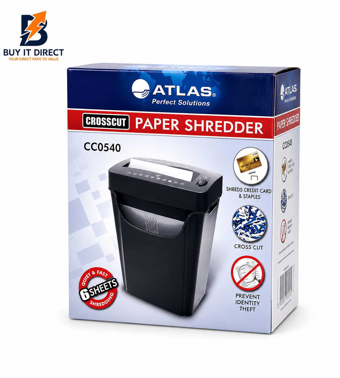 Atlas Shredder Cross Cut 6 Sheets CC0540