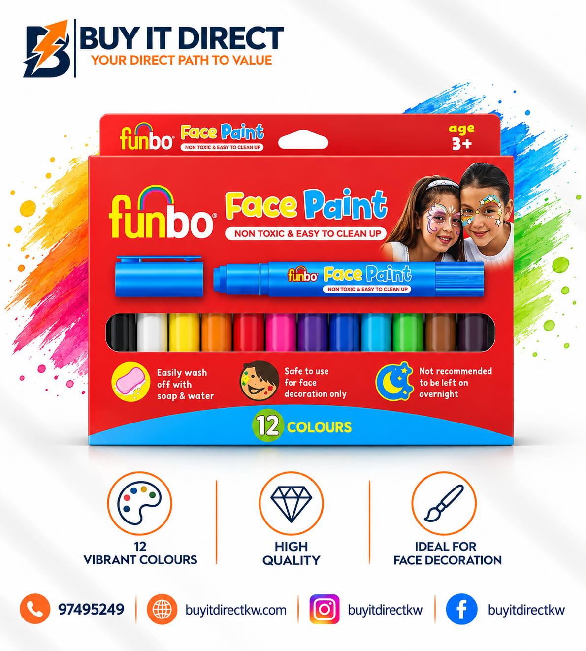 Face Paint 12 Colors