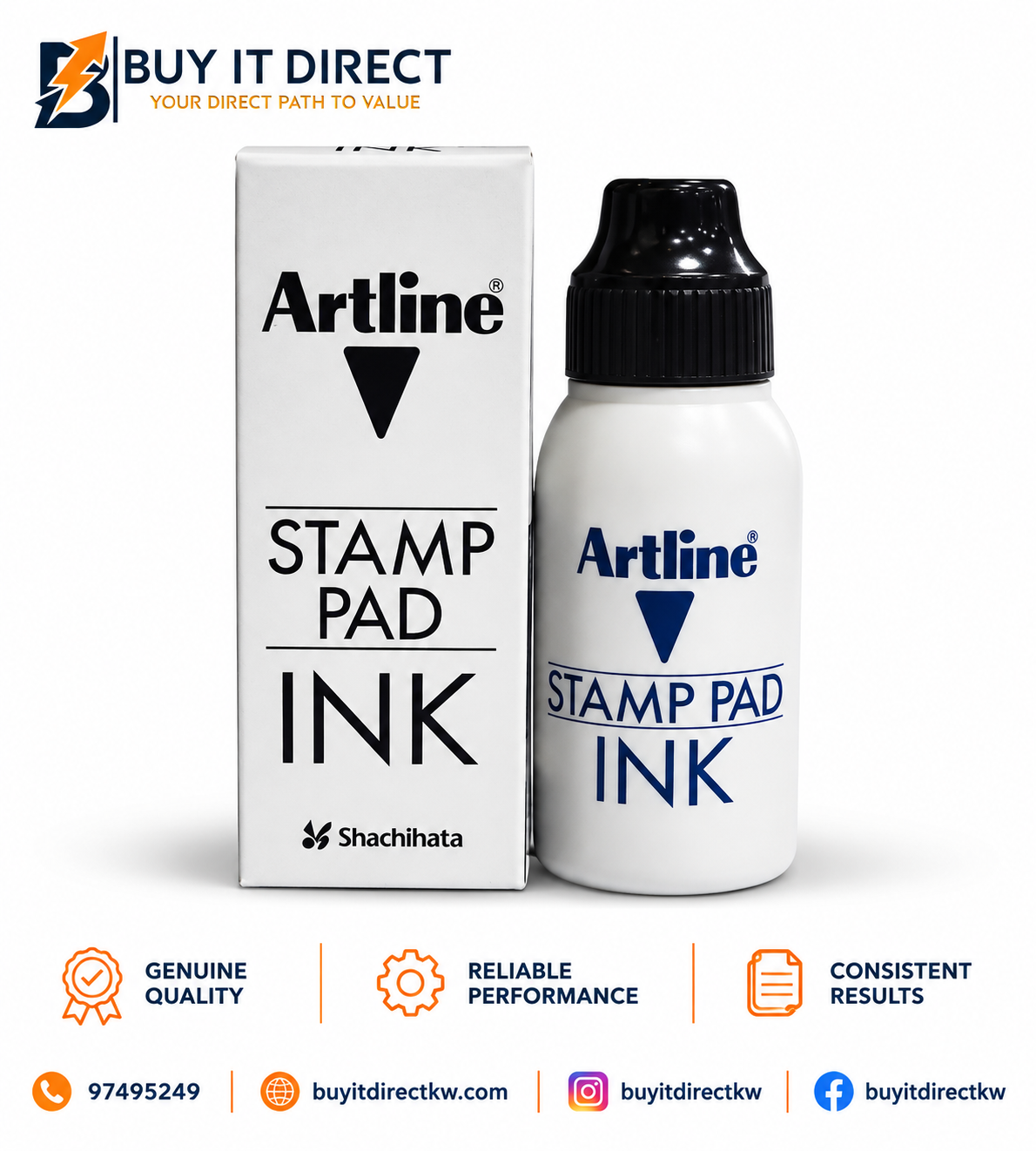 Artline Stamp Pad Ink Black