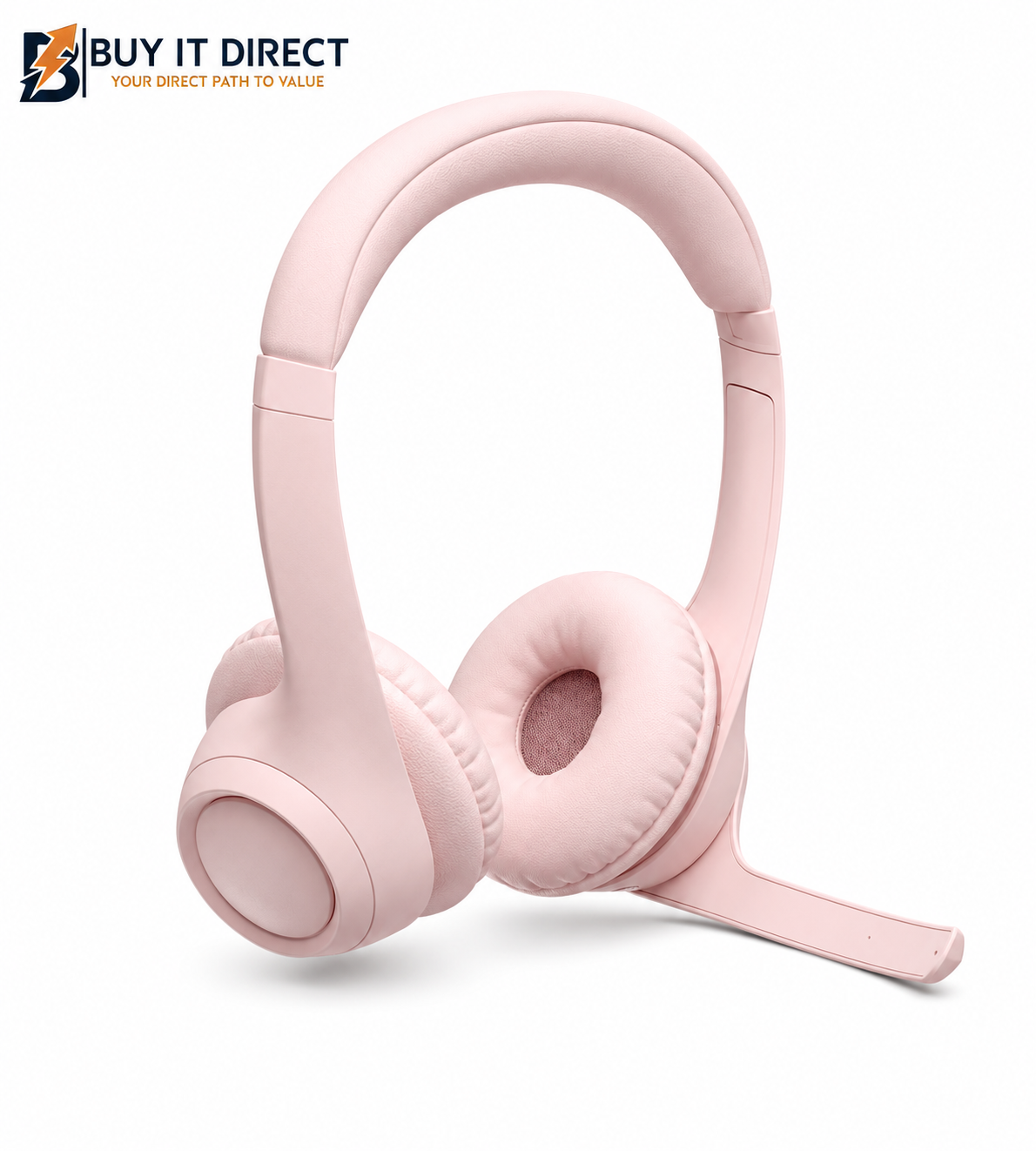 Logitech ZONE 300 Bluetooth Headset – Rose, Dual Noise-Canceling Mics