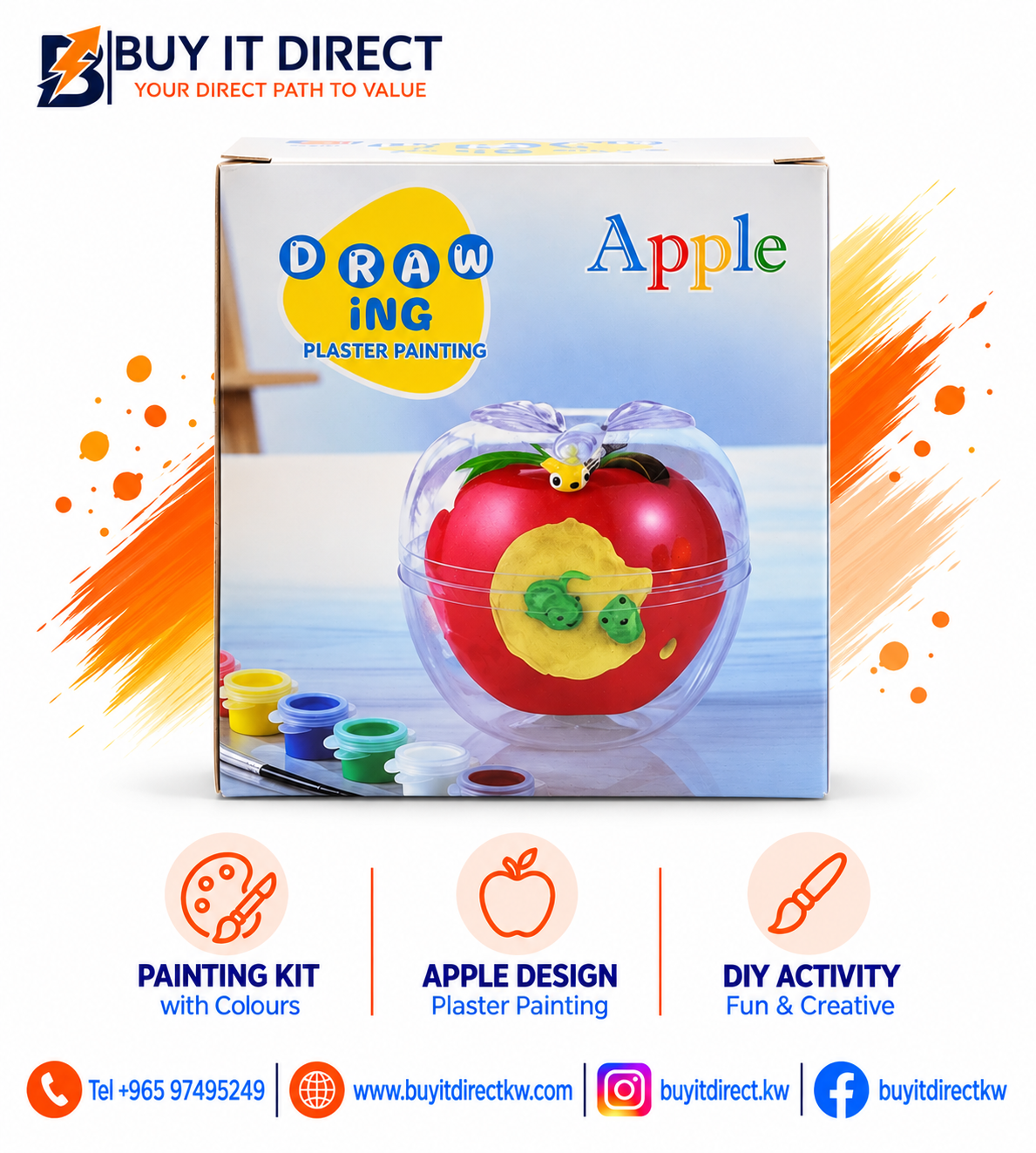 Drawing Plaster Painting – Apple