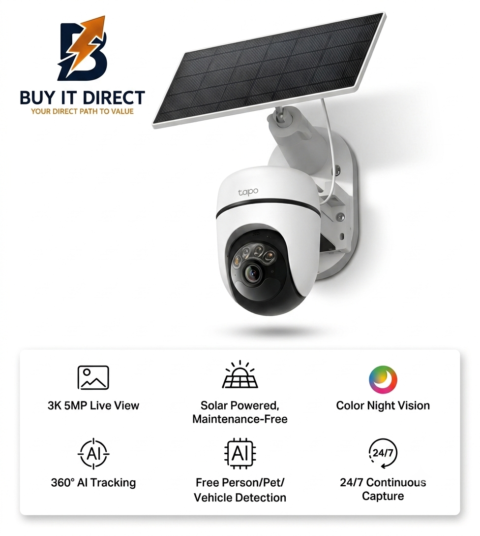 TP-Link Tapo C630 KIT Solar-Powered Pan/Tilt Security Camera Kit 5MP