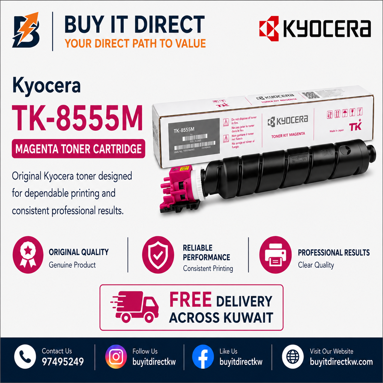 خرطوشة تونر أرجواني Kyocera TK8555M