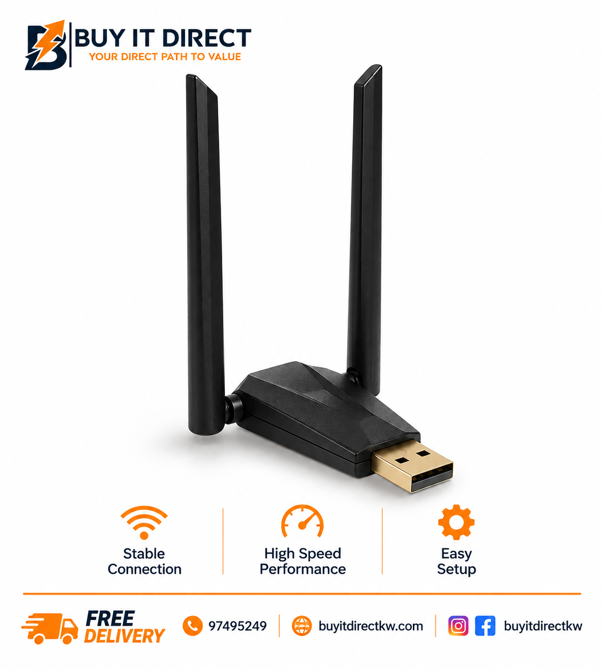 ALFA W136 USB WiFi Adapter With 2 Antennas