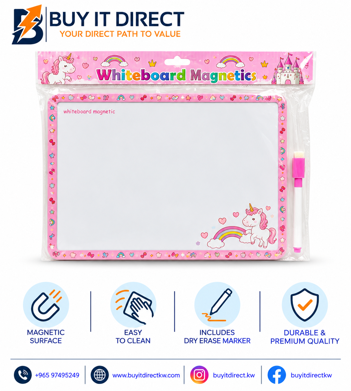 Magnetic Whiteboard Pink