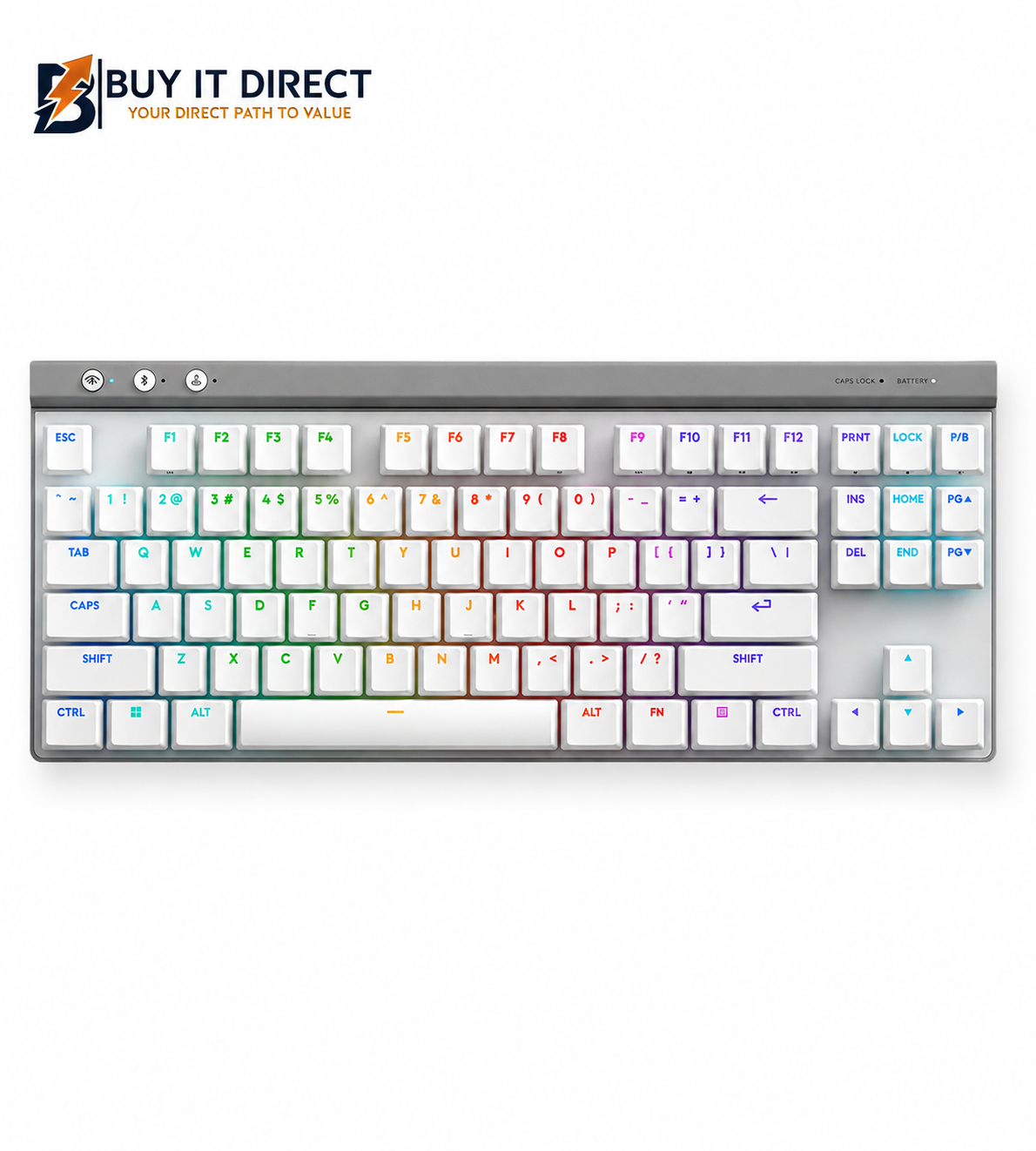 Logitech G515 TKL LIGHTSPEED Wireless Low Profile Gaming Keyboard Tactile White