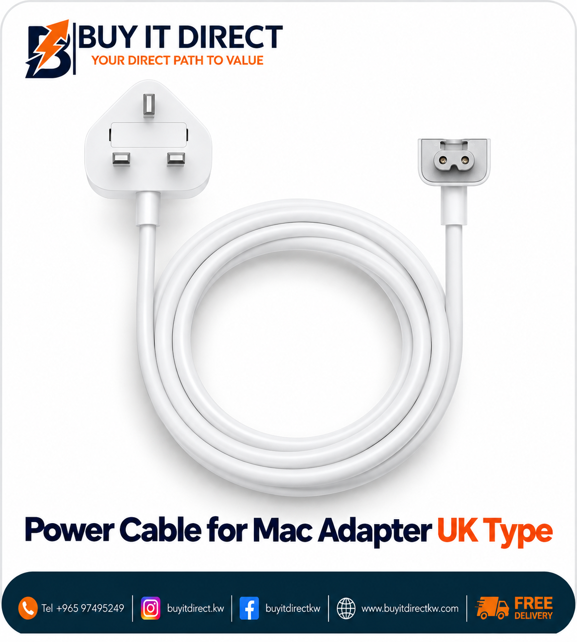 Power Cable for Mac Adapter UK Type