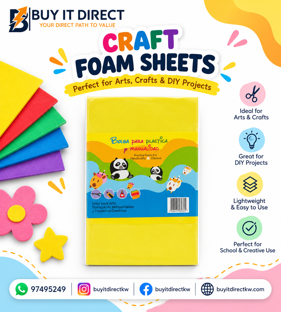 Colorful 10 foam Sheets 20x30cm