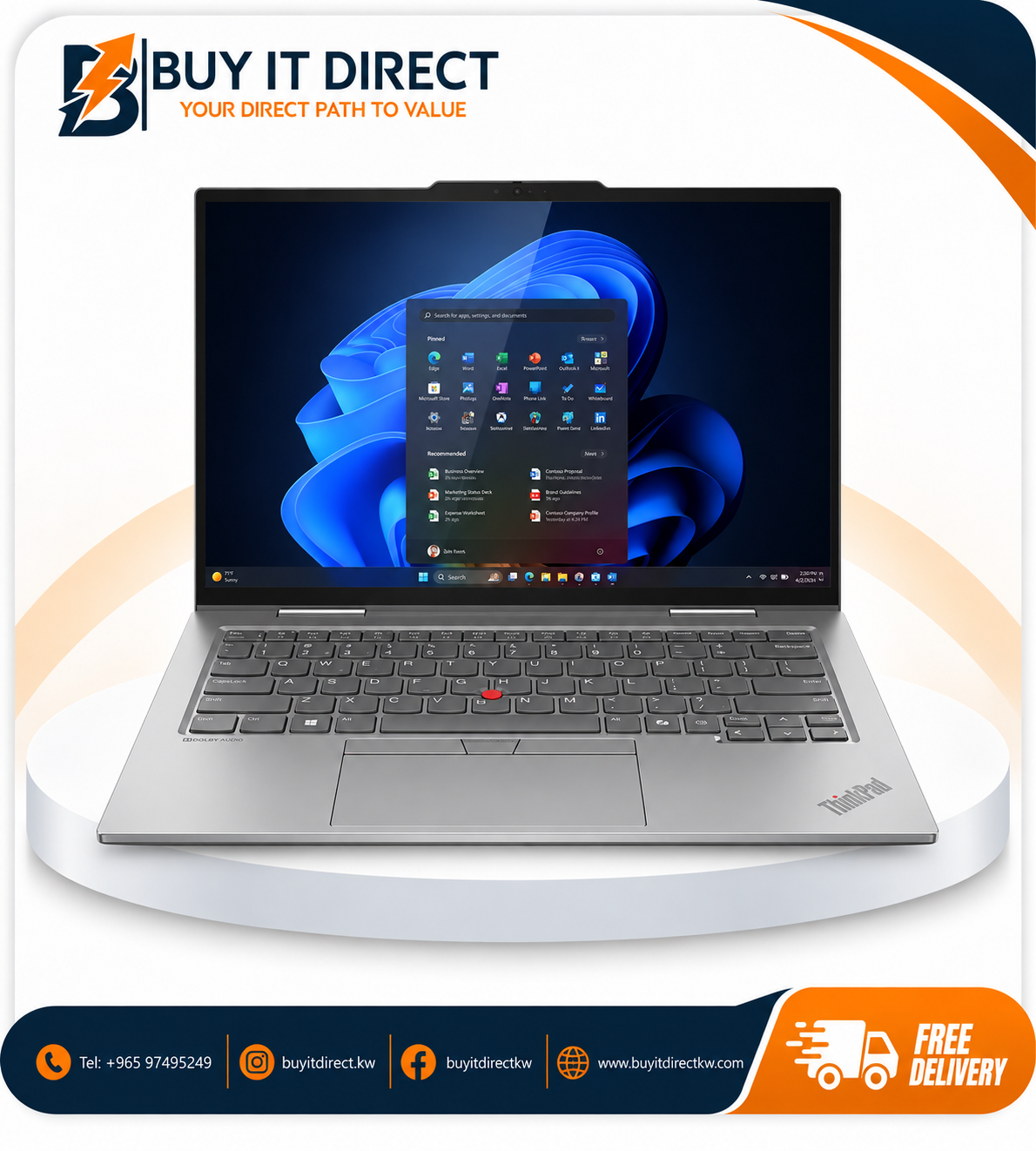 لابتوب Lenovo ThinkPad X1 2-in-1 G10 Aura Edition - Ultra 7-258V / ذاكرة 32GB / SSD 1TB / شاشة لمس 14 بوصة / Windows 11 Pro / ضمان 3 سنوات