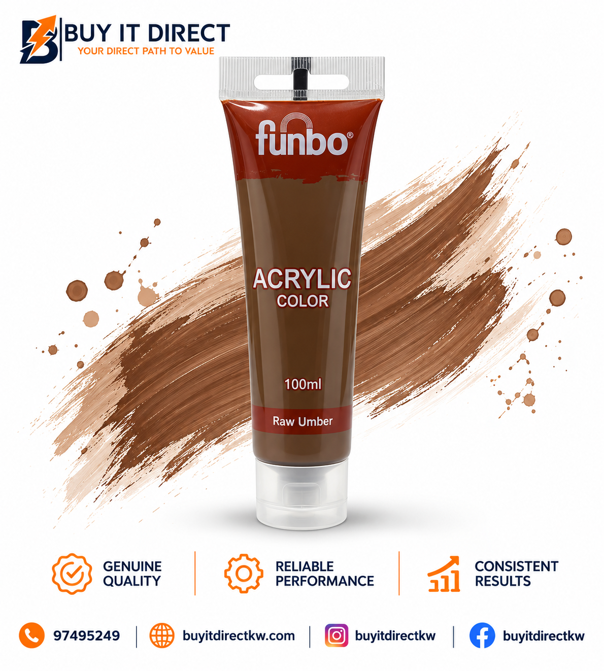 Acrylic Color Paint 100 ml Raw Umber