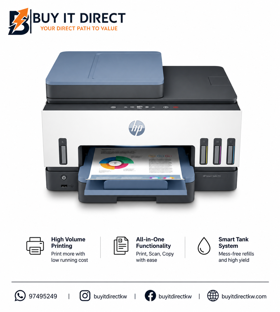 طابعة HP Smart Tank 795 متعددة الوظائف