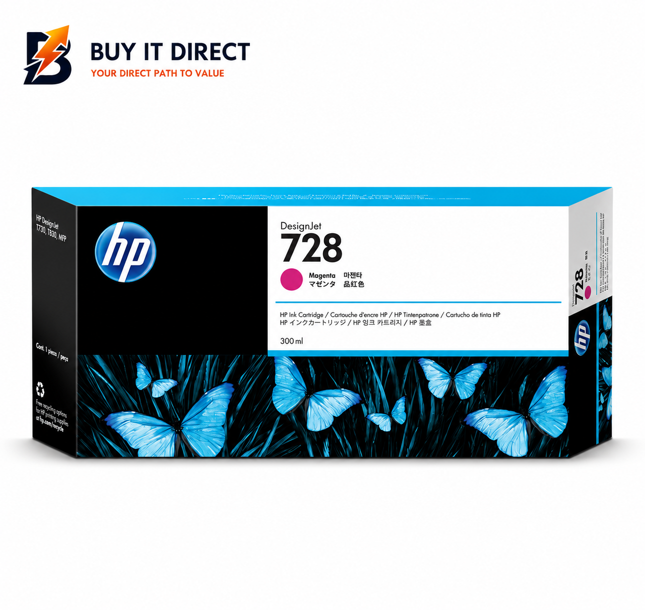 HP 728 300ml Magenta DesignJet Ink Cartridge