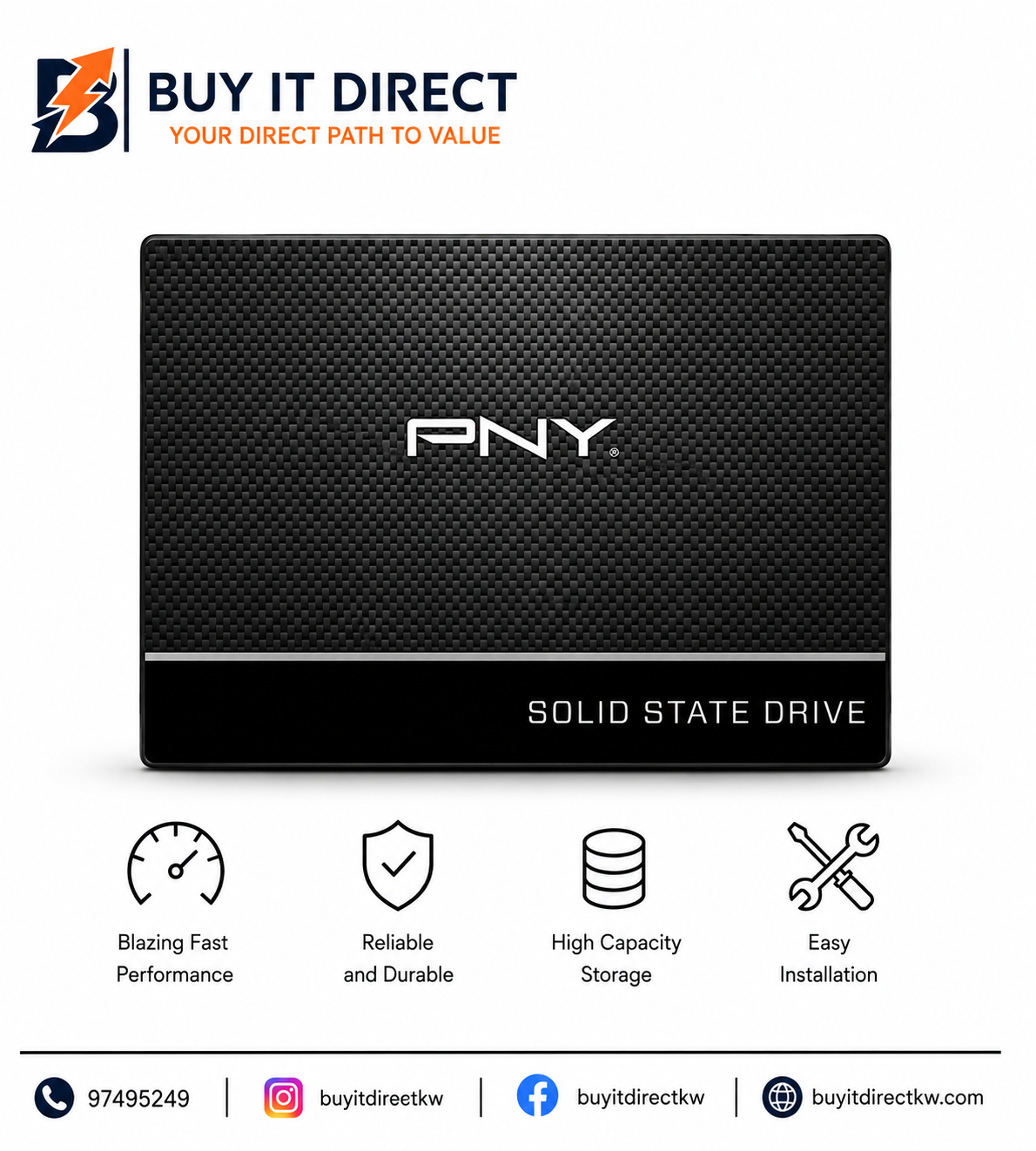 PNY CS900 1TB SATA III 2.5 Inch Internal SSD – SSD7CS900-1TB-RB