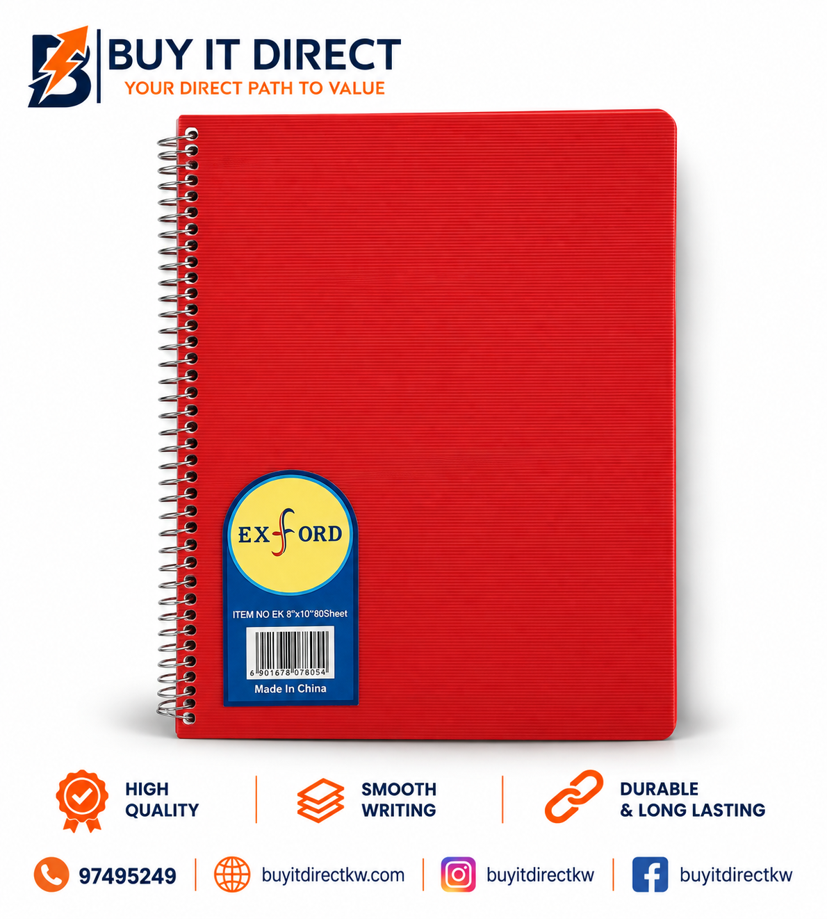 Exford 80 Sheets Notebook 8x10