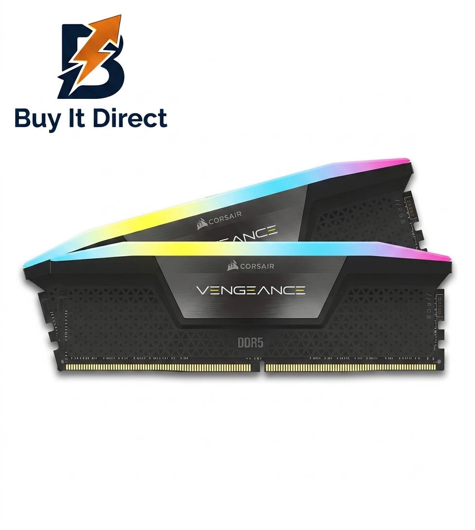 Corsair 32GB 5200MHz VENGEANCE RGB DDR5 RAM CL40, 2x16GB Kit, Black