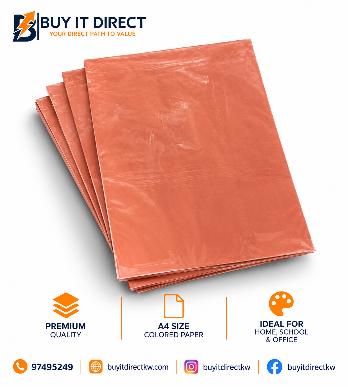 Color Paper A4 Coral