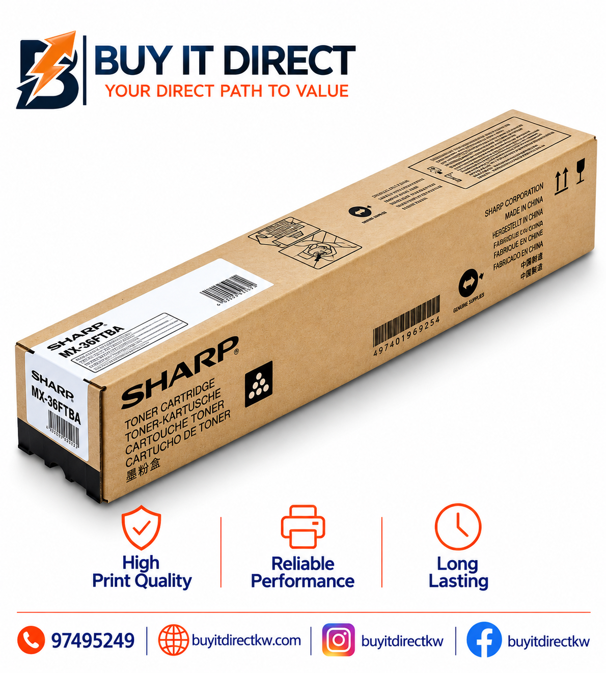 خرطوشة تونر أسود أصلية Sharp MX-31FTBA