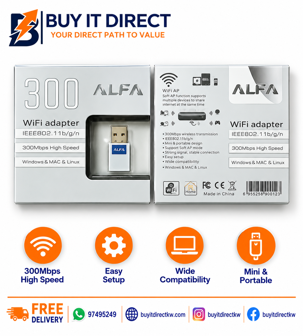 ALFA AC300 USB WiFi Adapter