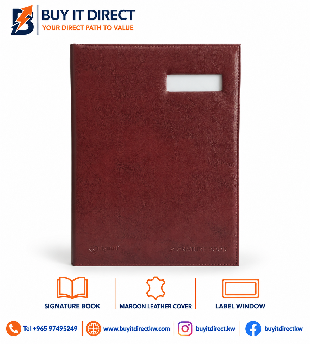 Signature Book - Maroon Leather (2)