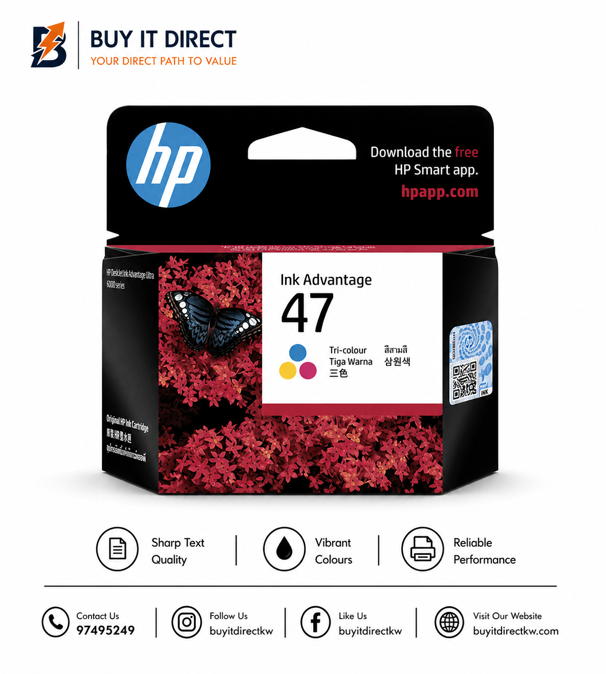 HP 47 Tri-Color Original Cartridge