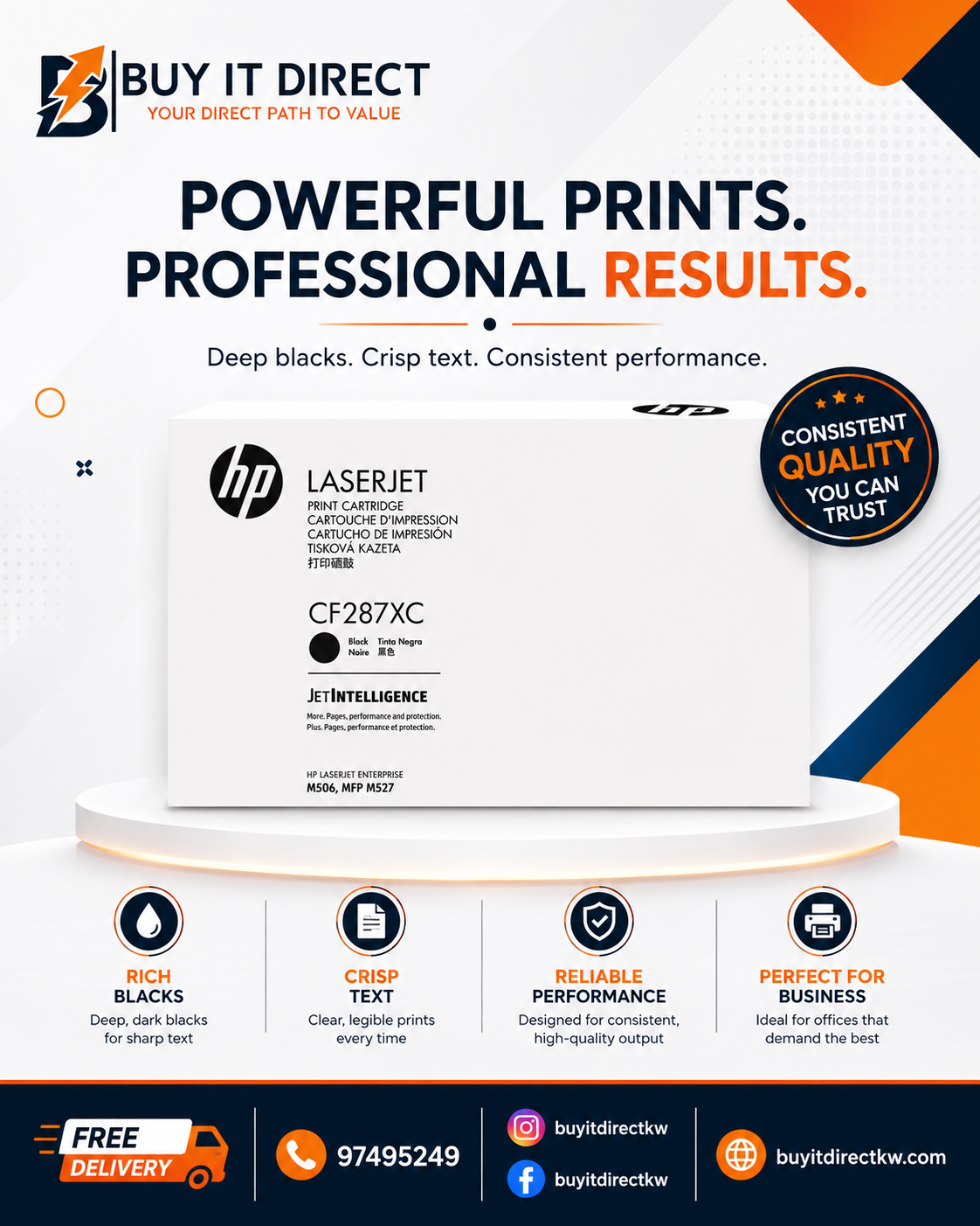 HP 87XC Black Original LaserJet Contract Toner Cartridge – CF287XC