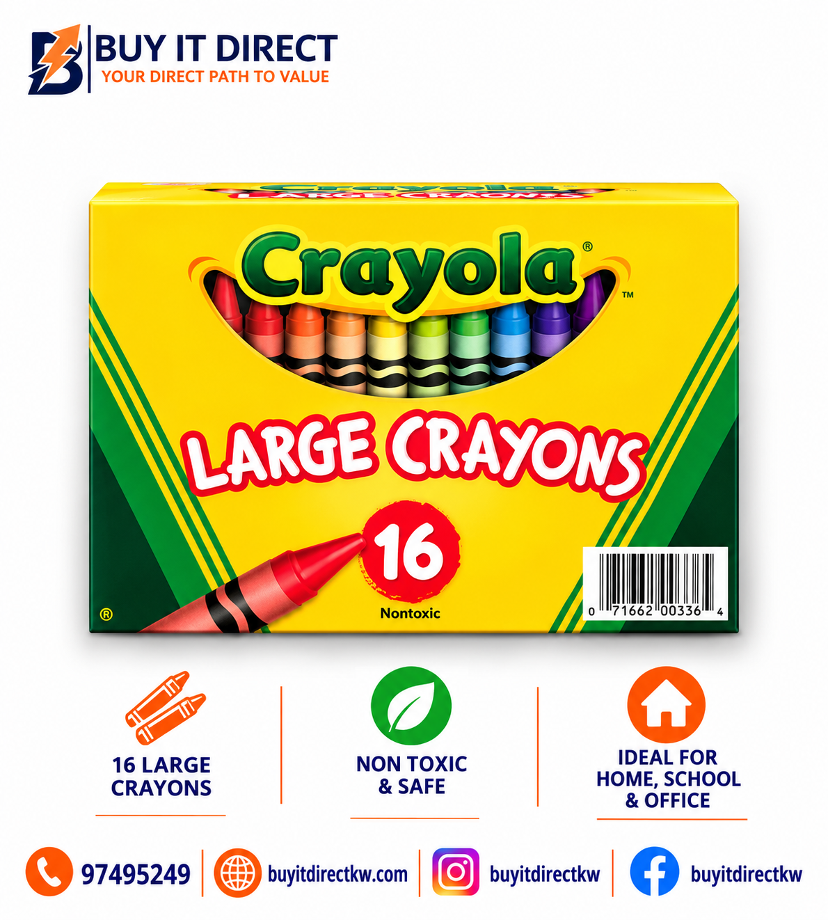 Crayola Large Crayons 16 Count