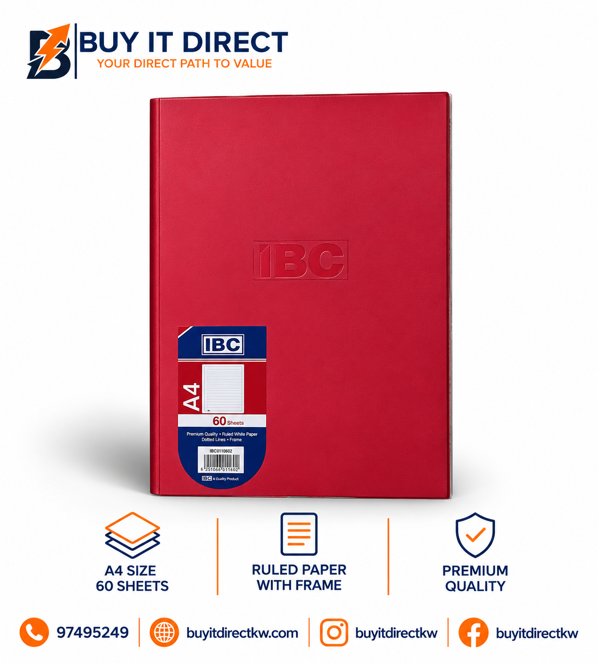 IBC Arabic Ruling A4 Notebook 60 Sheets