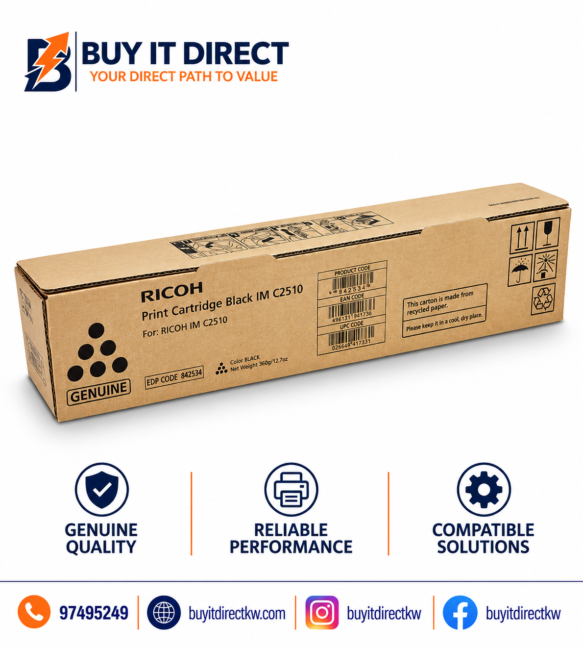 Ricoh IM C2510 Black High Yield Toner Cartridge