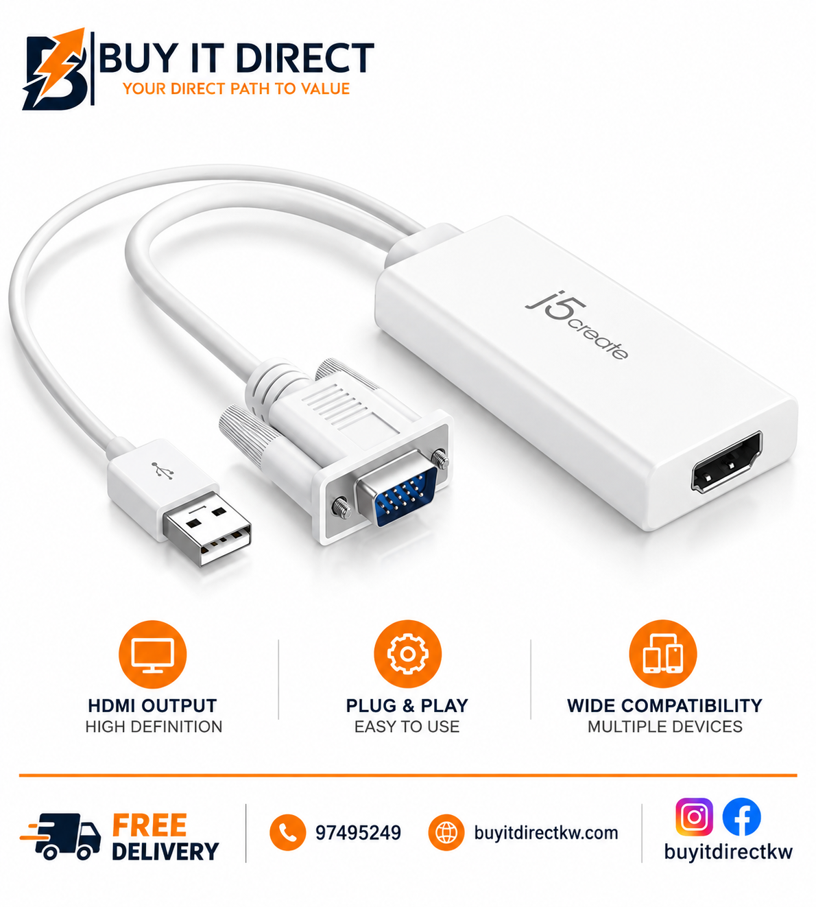 VGA to HDMI Adapter 10CM