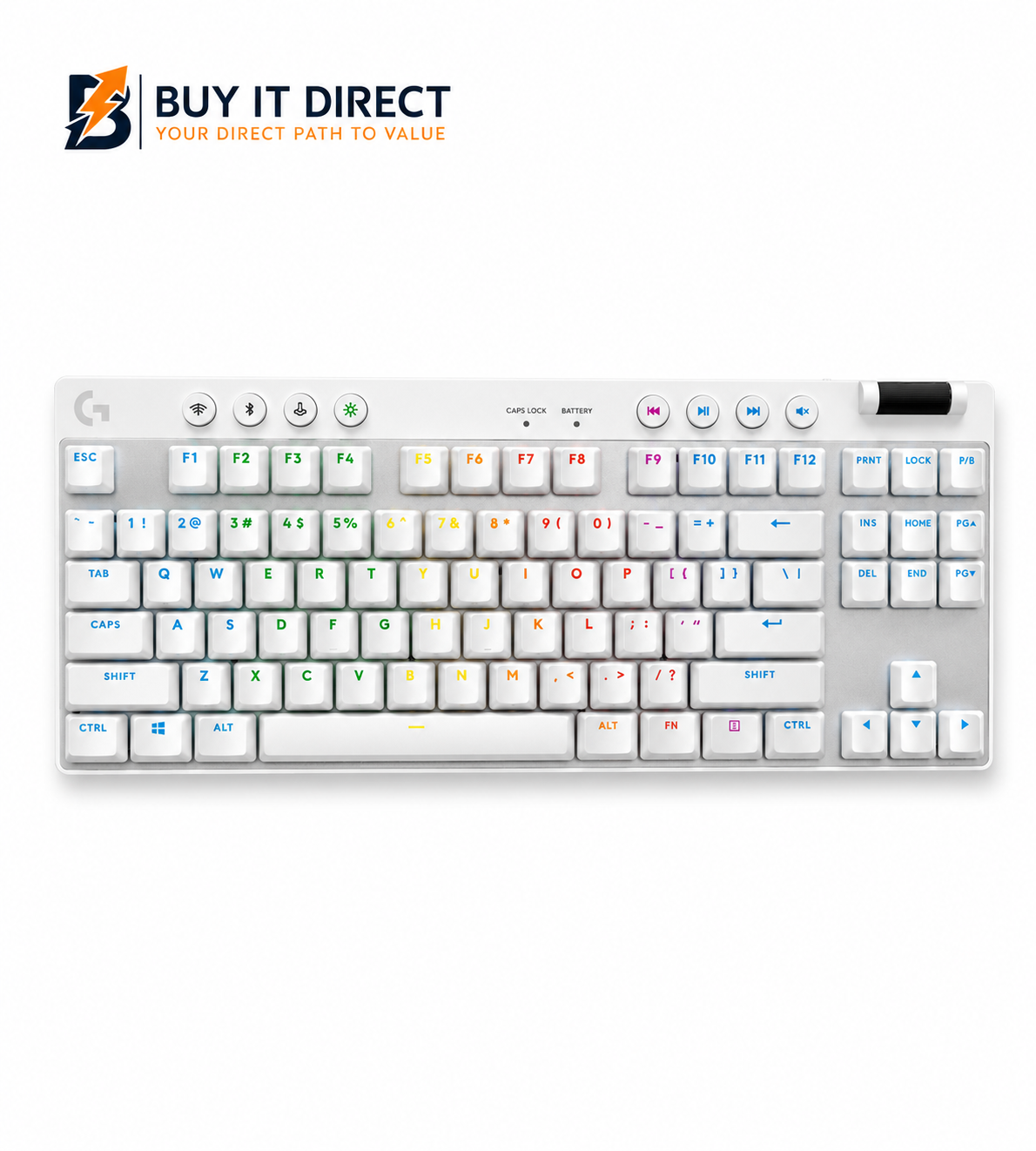 Logitech G PRO X TKL LIGHTSPEED Wireless Gaming Keyboard GX Brown Tactile White
