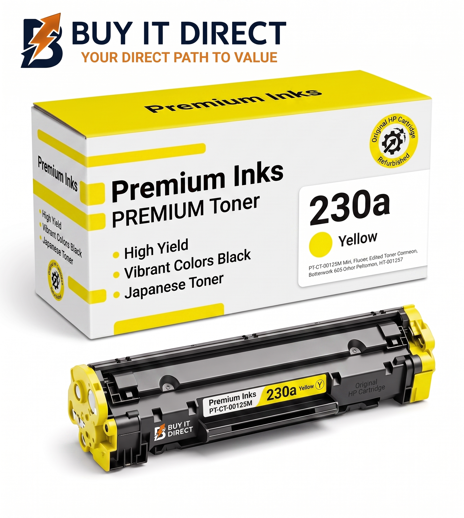 Premium 230a Yellow Compatible Toner Cartridge for HP Color LaserJet Printers