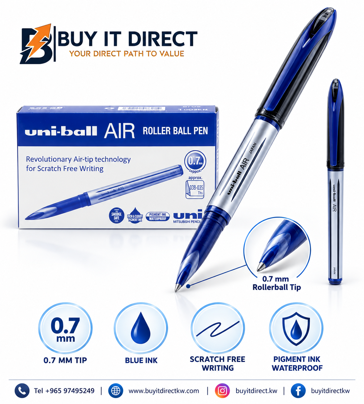 uni-ball AIR Rollerball Pen 0.7 mm Blue