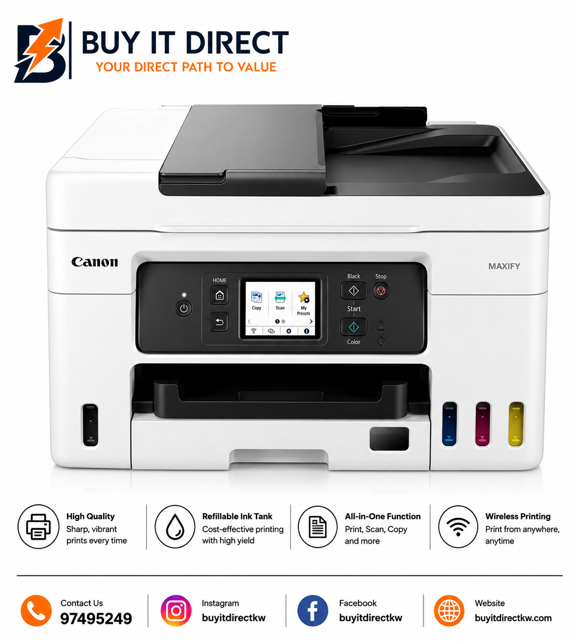 طابعة Canon MAXIFY GX4040 MegaTank متعددة الوظائف 4 في 1 للأعمال