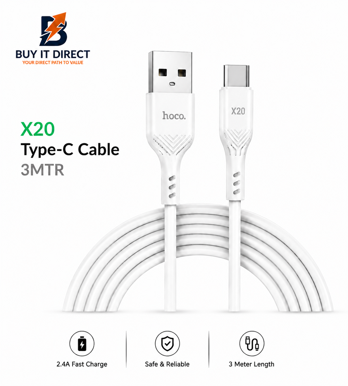 Hoco X20 Type C Cable 3M