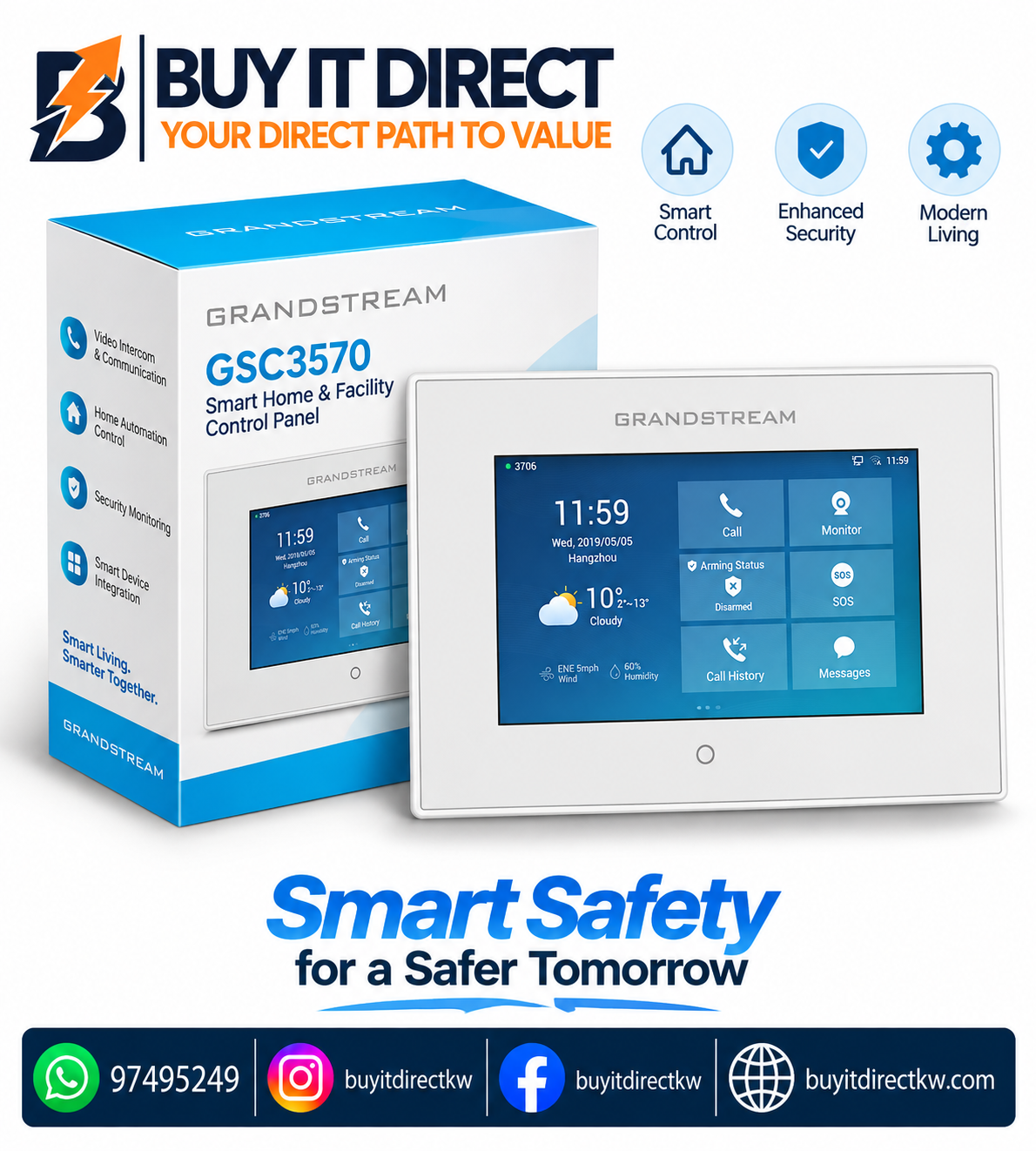 Grandstream GSC3570 Touchscreen IP Video Intercom and Facility Control Station