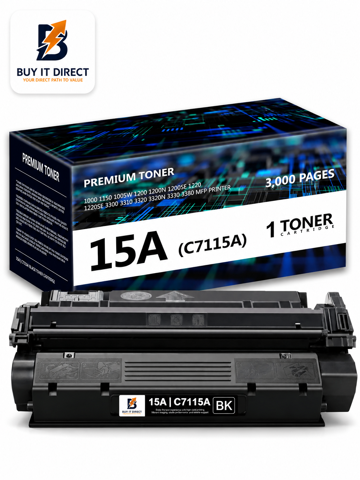 خرطوشة تونر Premium 15A متوافقة لطابعات HP LaserJet