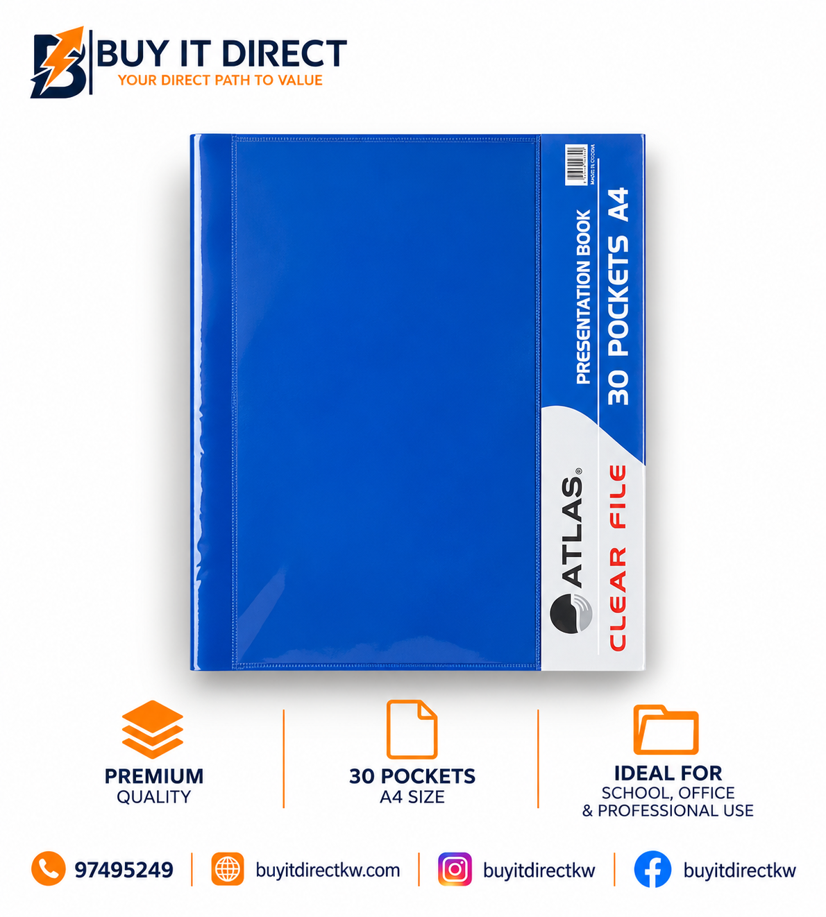 A4 Presentation Book 30 Pockets