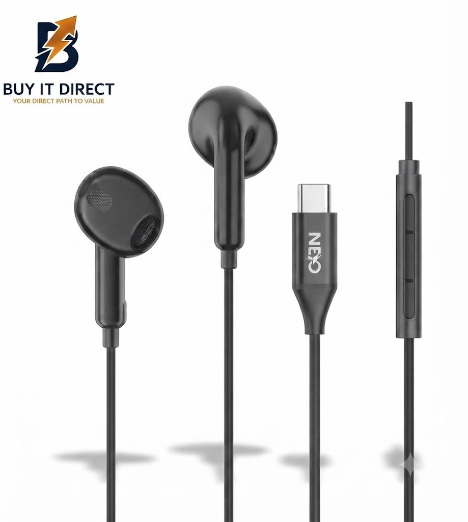 سماعات نيو سلكية بمنفذ لايتنينج NE-HF520 - أسود