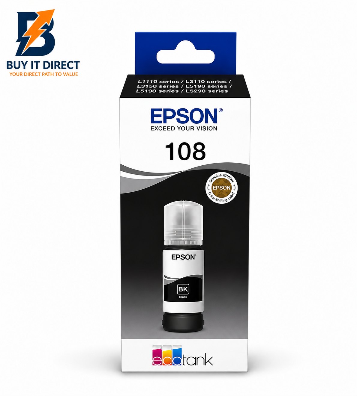 عبوة حبر Epson 108 EcoTank Black سعة 70 مل
