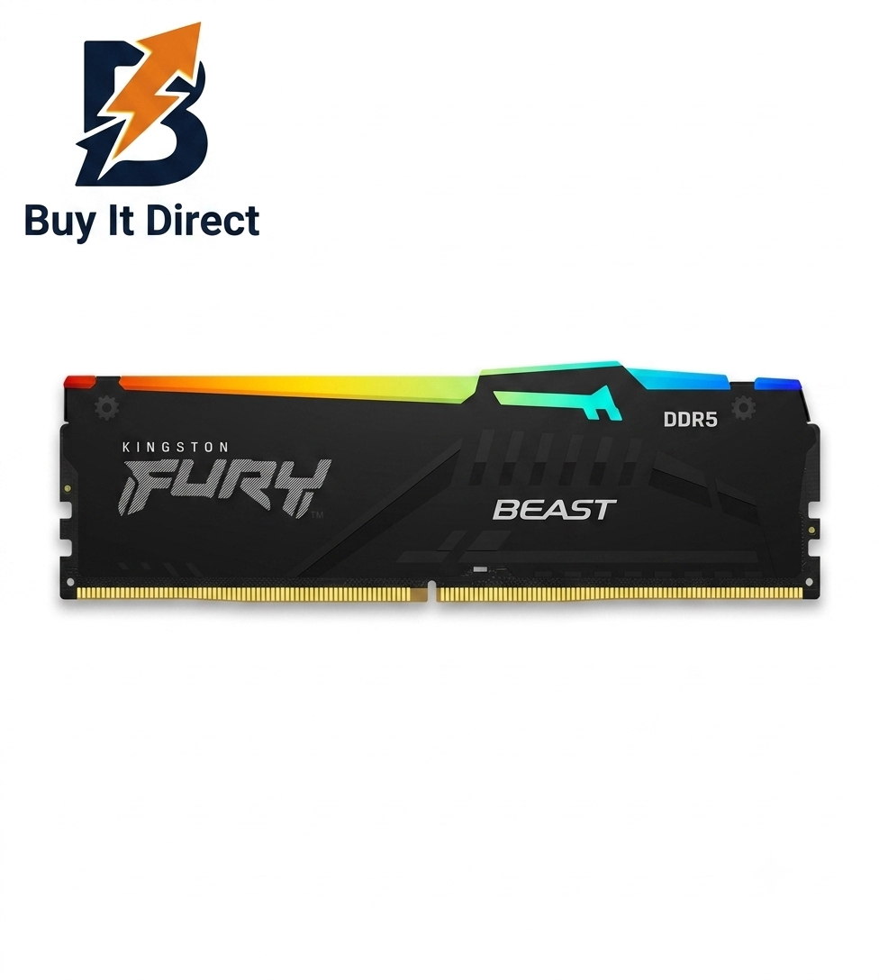 Kingston 32GB DDR5 6000MHz Fury Beast RGB Desktop RAM CL30 (32GB x1)