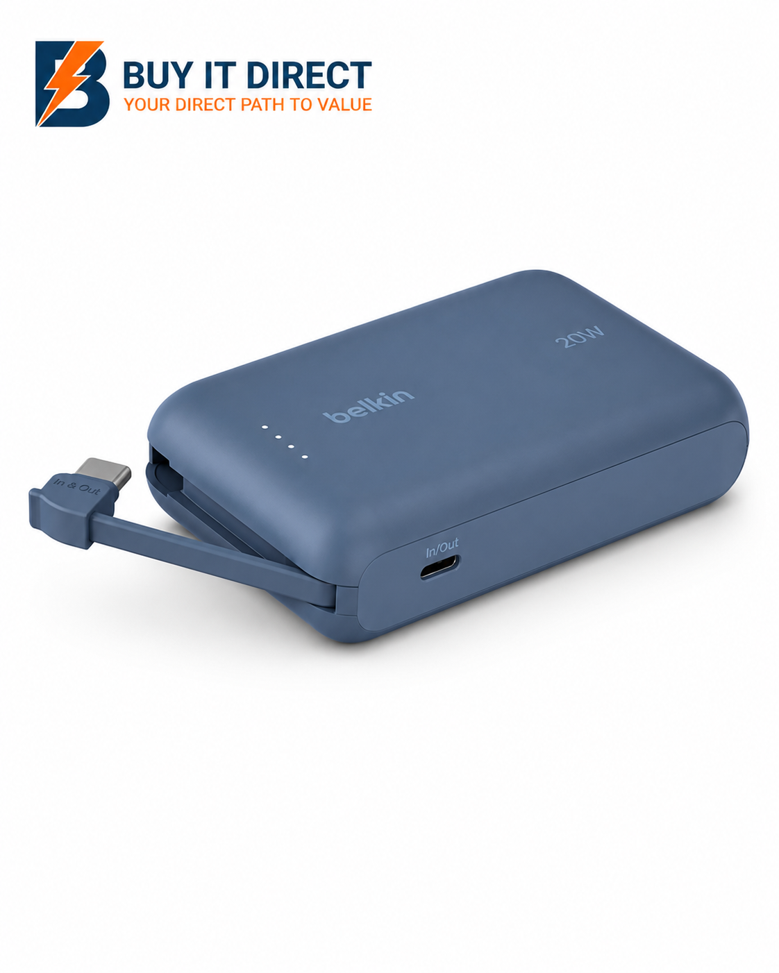 بيلكن BoostCharge باور بانك 10000 مللي أمبير 15 واط باللون الأزرق