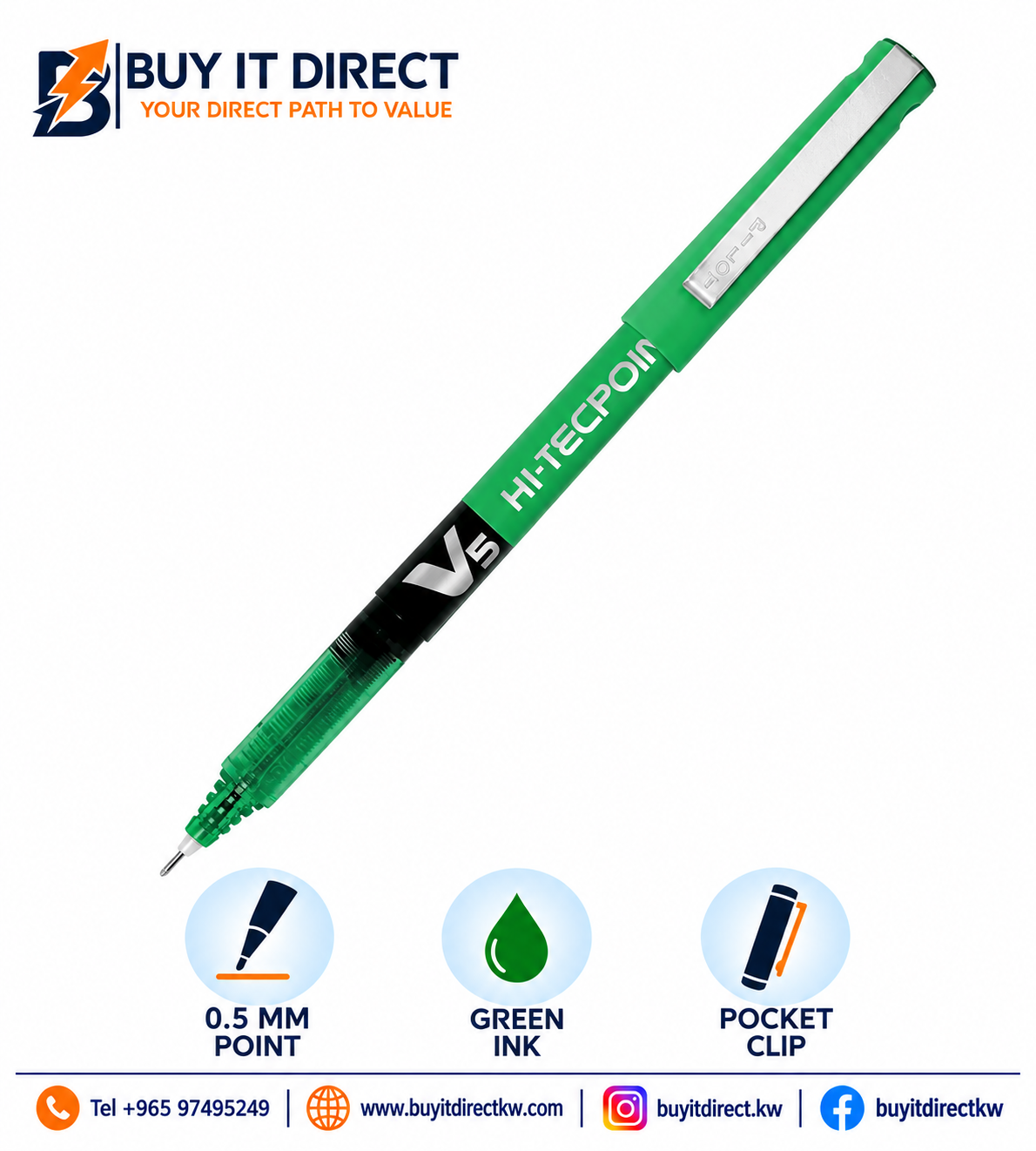 قلم Pilot Hi-Tecpoint 0.5 مم أخضر