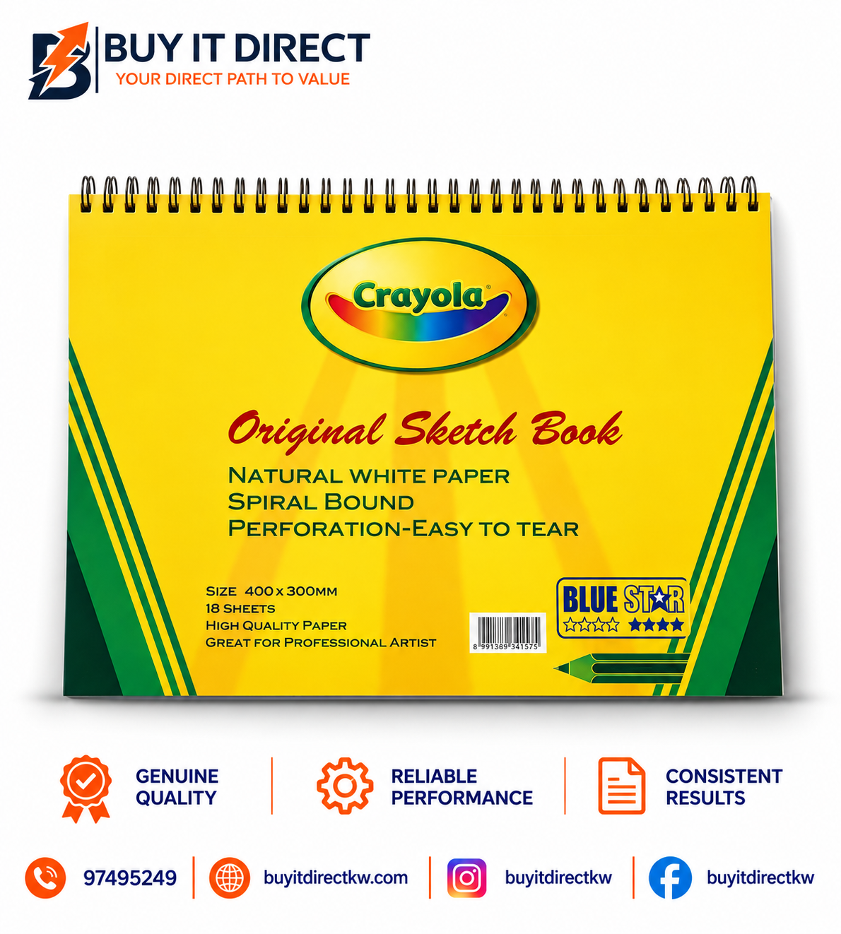 Crayola Original Sketch Book 400 x 300 mm