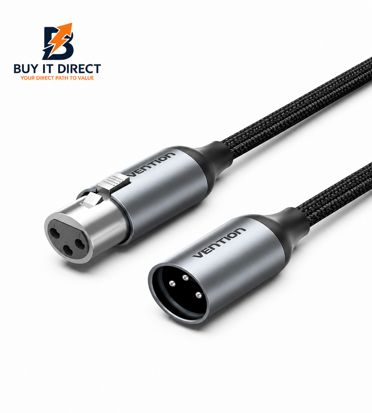 XLR Audio Extension Cable 1M Gray Aluminum Alloy
