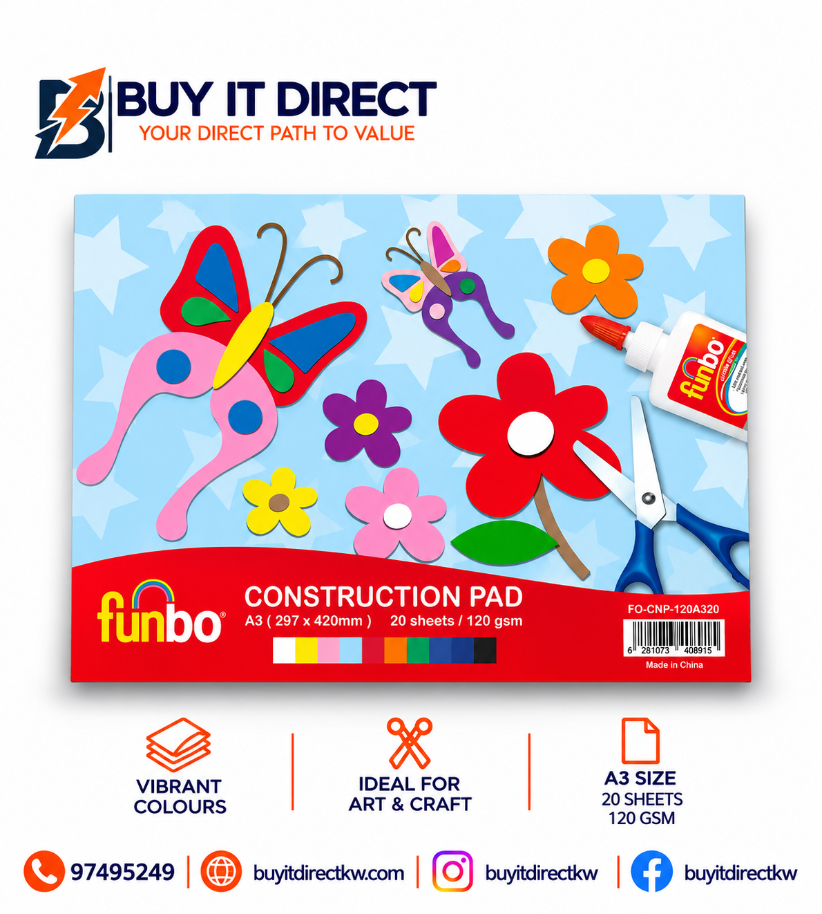 Construction Paper Pad A3 120 GSM 20 Sheets