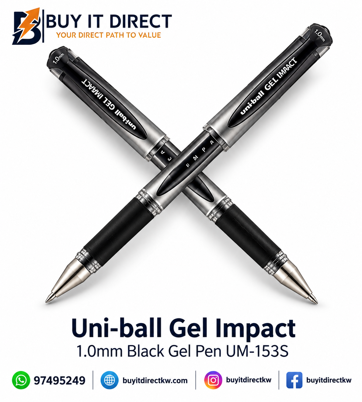 UNI-BALL GEL IMPACT 1.0 BLACK PEN