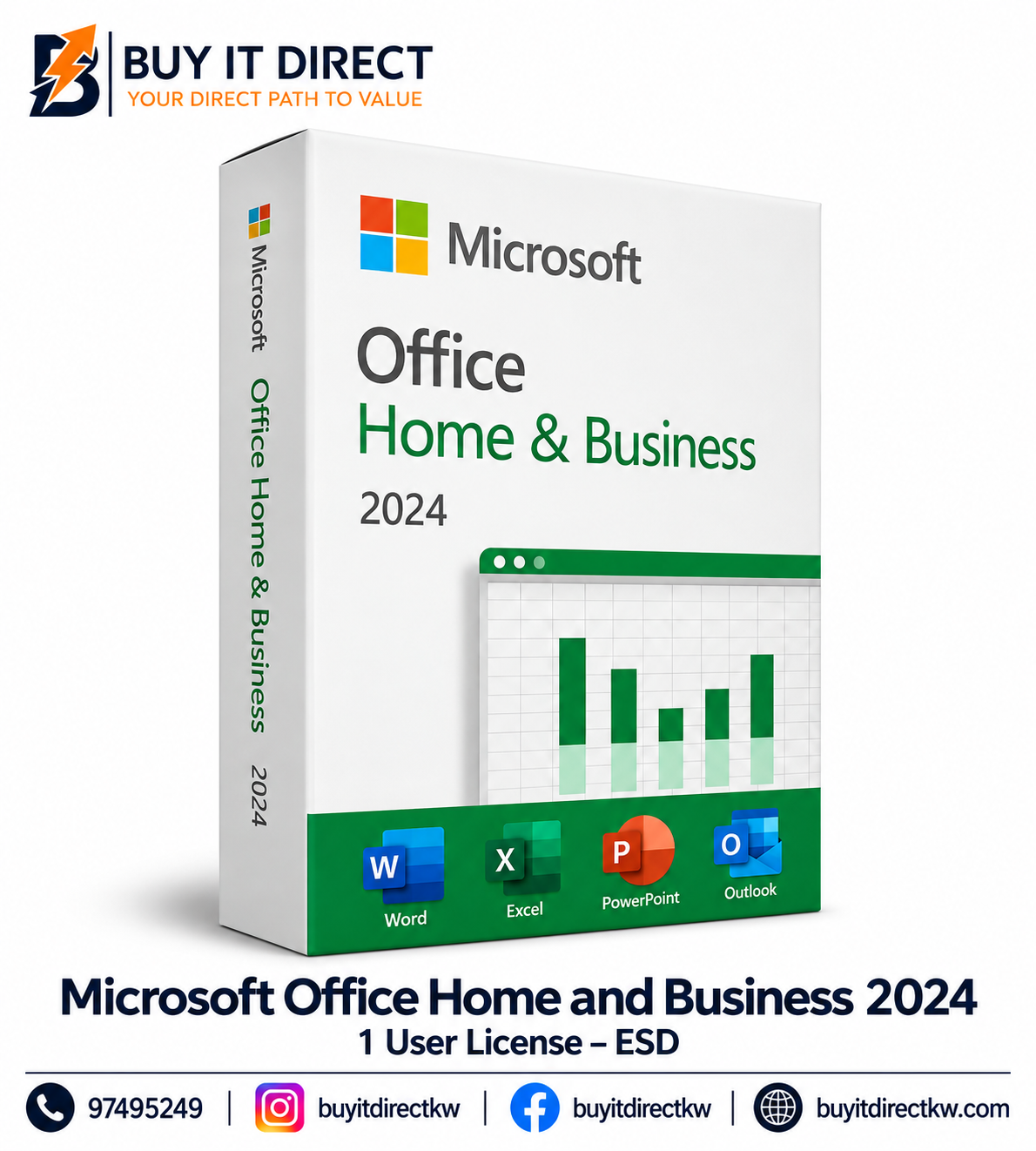 مايكروسوفت أوفيس Home and Business 2024 – ترخيص مستخدم واحد – ESD