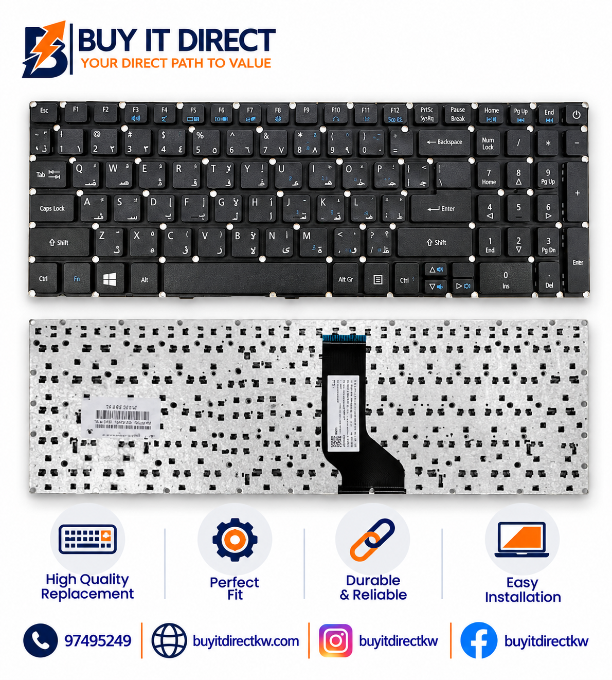 ACER Aspire Laptop Keyboard Compatible with E5 522 E5 573 E5 574 E5 575 Series