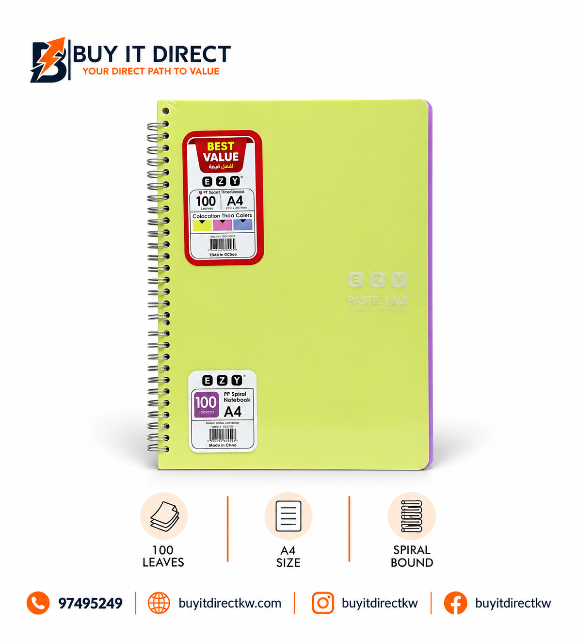 100 Sheets A4 Notebook 3 Pieces