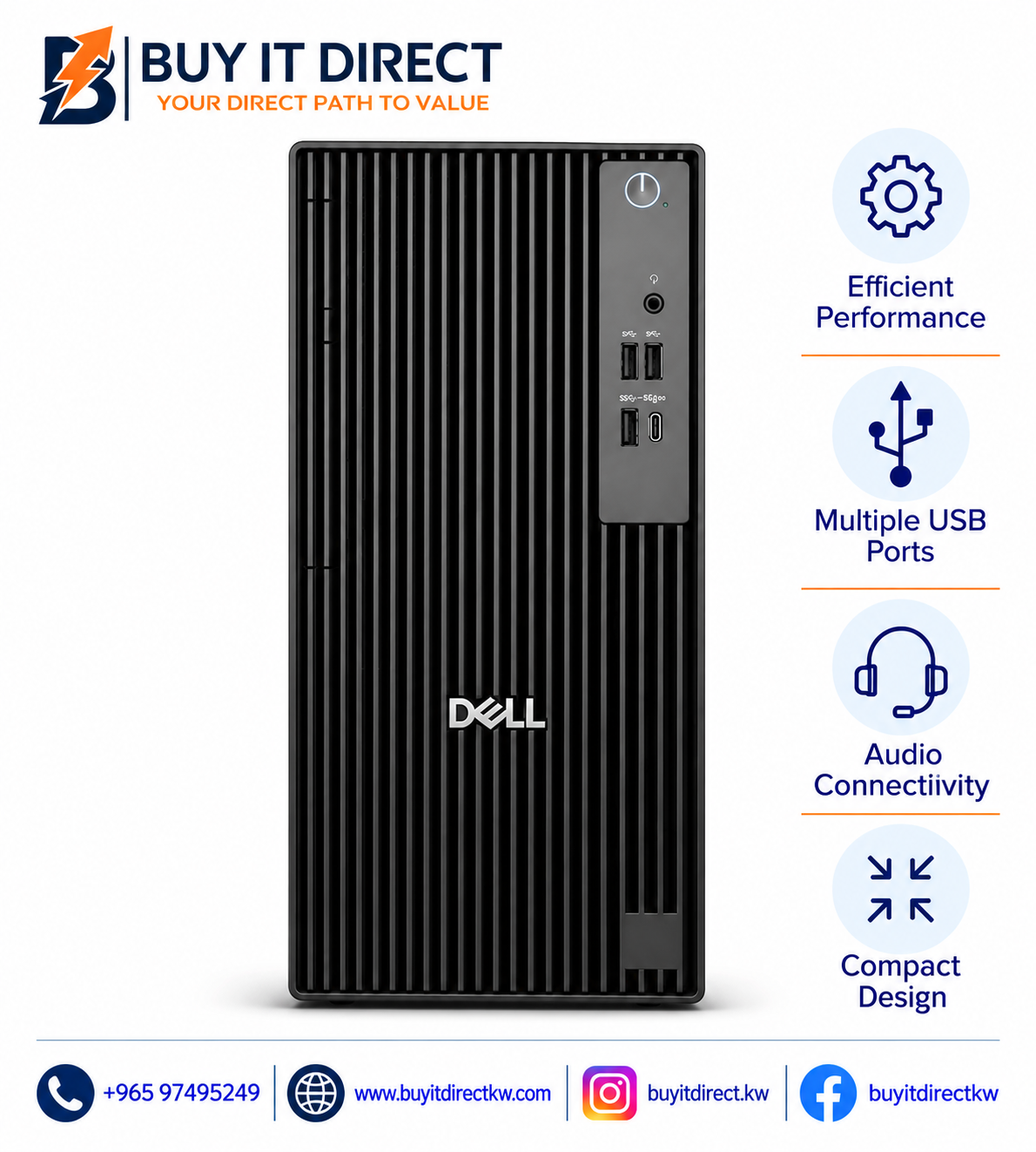 Dell Pro Tower QCT1250 Ultra 7 265 16GB 512GB SSD Desktop PC